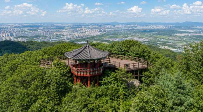 계양산 전망대와 인천 도심 전경