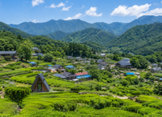 하동 화개동천 야생차밭, 1,200년 차 씨앗이 만든 지리산 18만 평 녹색 물결 하동 화개동천 야생차밭과 지리산 자락, 산촌 마을이 어우러진 풍경