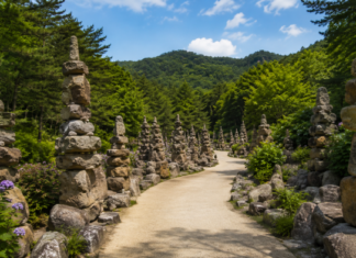 합천 천불천탑, 한 가지 소원 빌러 찾는 허굴산 돌탑 명소 합천 천불천탑 돌탑 사이로 이어지는 허굴산 산책로