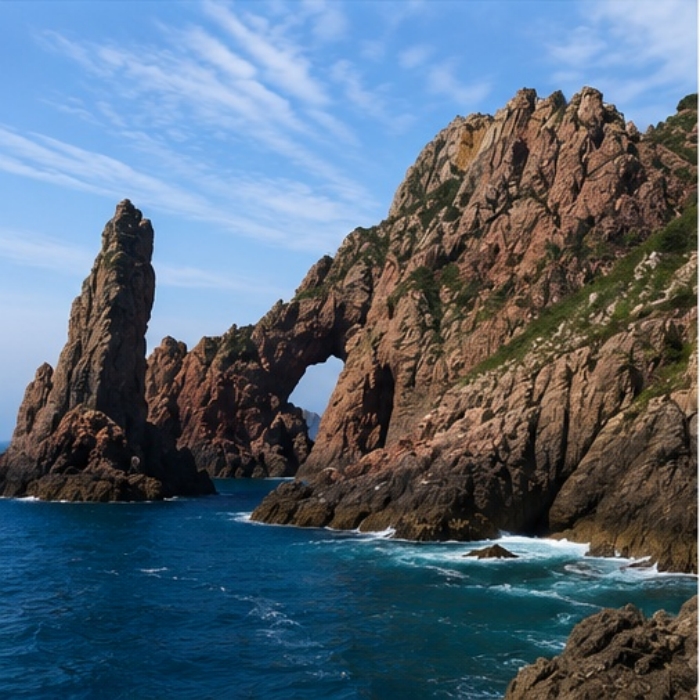 홍도 해안 기암절벽과 푸른 바다, 홍도 33경 풍경