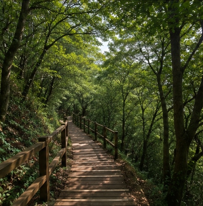 홍도 깃대봉으로 오르는 상록수림 숲길과 데크 트레킹 코스
