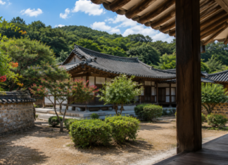 진주 지수승산부자마을, 600년 한옥마을에 배롱나무·능소화 절정 배롱나무와 능소화가 핀 진주 지수승산부자마을 전통 한옥
