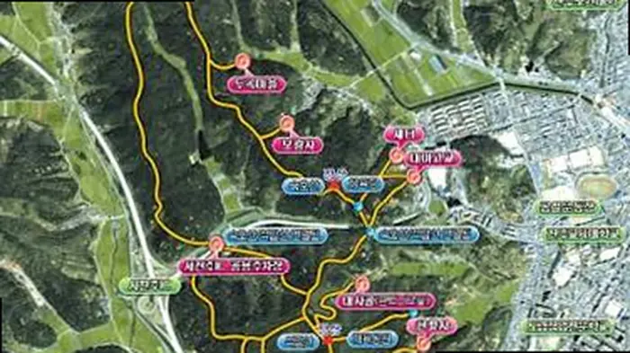 진주 숙호산과 석갑산·판문동 일대 등산로 안내도