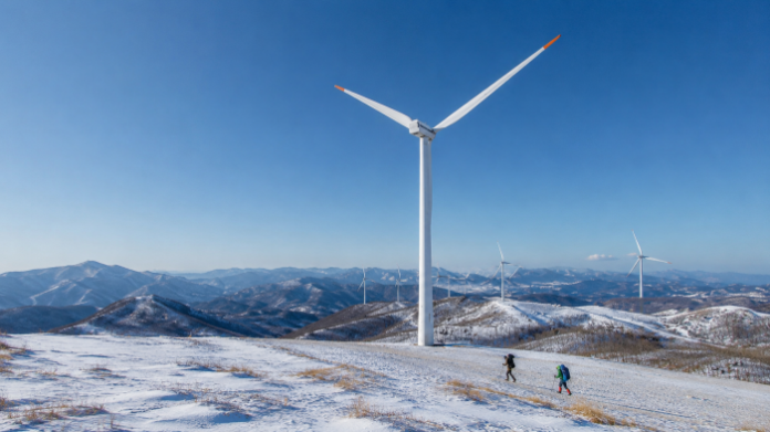 pyeongchang-seonjaryeong-summer-wind-farm-aerial 평창 선자령의 초록 능선과 대관령 풍력발전단지 항공 전경