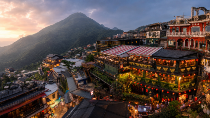 taiwan_jiufen_mountain_village_evening 대만 지우펀 산마을의 황혼 풍경