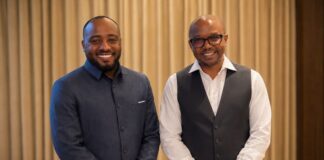 Hozza Nuhu Mbura and George Joel Mwagane of the Tanzania Tourist Board during the Korea tourism roadshow
