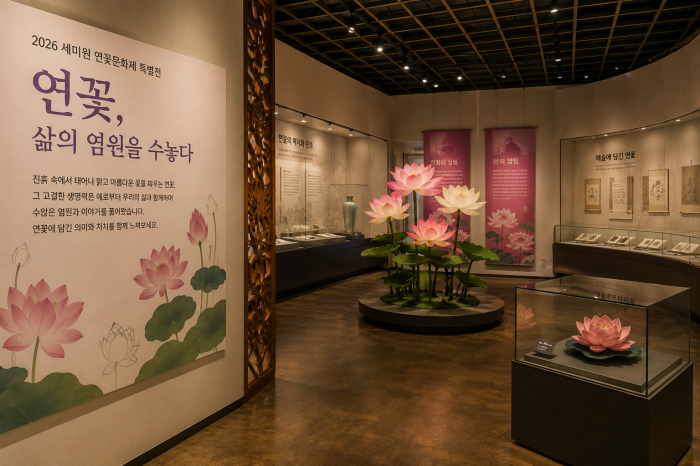 세미원 연꽃박물관 특별전 연꽃 삶의 염원을 수놓다 전시 공간