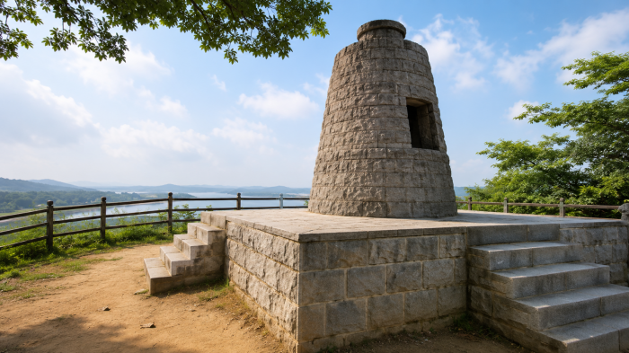 강경 옥녀봉 정상의 복원 봉수대