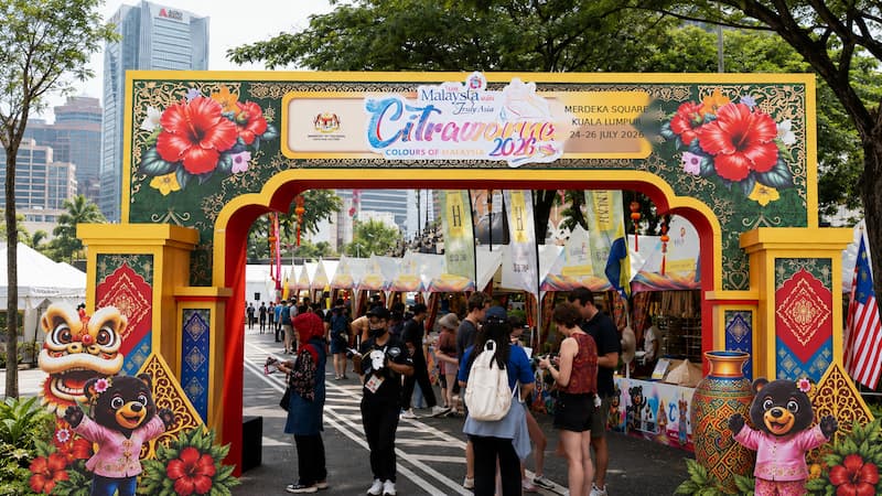 The main entrance to Citrawarna 2026 at Merdeka Square in Kuala Lumpur