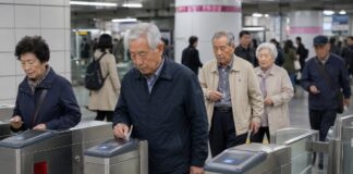 ‘무임수송 손실 4,488억’의 착시…65~69세 유료화 예상수입은 572억 서울 지하철 개찰구에서 교통카드를 사용하는 고령층 승객들