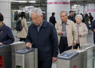 ‘무임수송 손실 4,488억’의 착시…65~69세 유료화 예상수입은 572억 서울 지하철 개찰구에서 교통카드를 사용하는 고령층 승객들