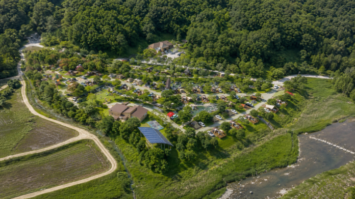 cheongju-okhwa-recreation-forest-aerial 청주 옥화자연휴양림 숙박시설과 캠핑장 전경