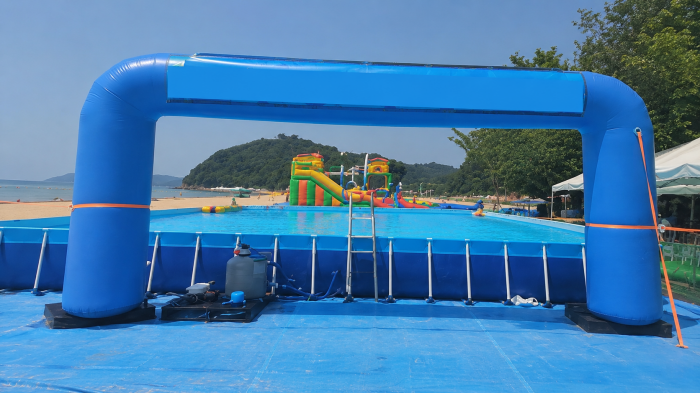 당진 왜목마을 워터파크 조립식 풀장과 놀이시설