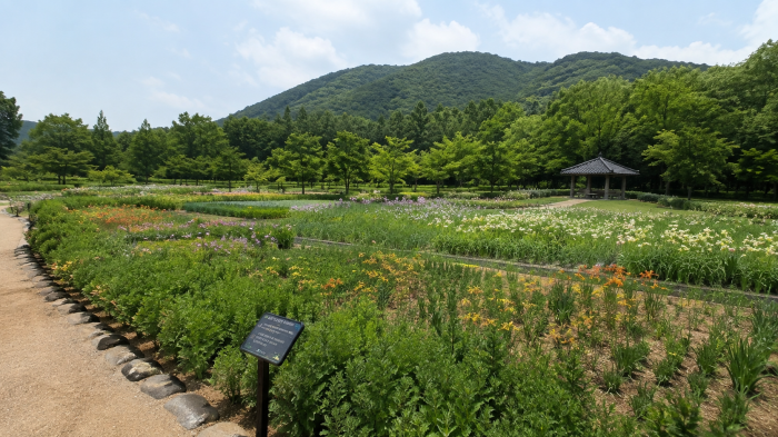 함양 상림공원 경관단지 여름꽃밭
