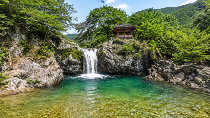 janggak-falls-geumranjeong-summer 상주 장각폭포와 금란정 여름 전경