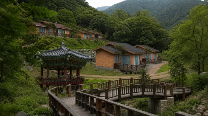 좌구산 명상구름다리 앞 하트 포토존