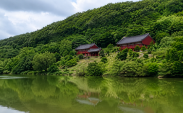 무주 적상산 사고지, 조선왕조실록을 왜 산꼭대기에 숨겼을까…300년 지킨 기록의 요새 적상호 건너 바라본 무주 적상산 사고 건물