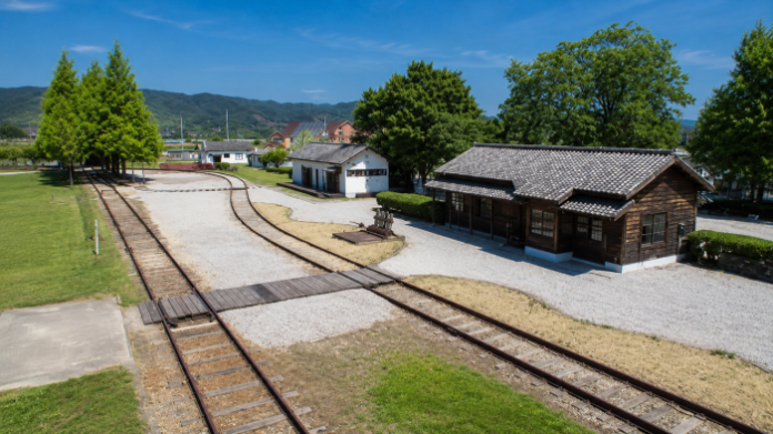 namwon-old-seodo-station-railway-aerial 남원 구 서도역 목조 역사와 옛 철길 전경