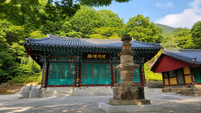 소백산 삼가동 탐방로 숲속 이정표와 갈림길