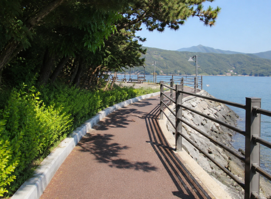 통영 광바위 수변산책길 바다와 해안 산책로