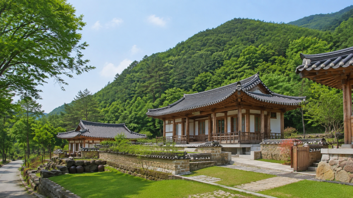 완주 오성한옥마을 산자락 한옥과 마당