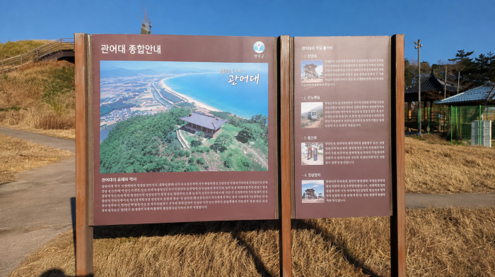 영덕 관어대 종합안내판과 주요 볼거리 안내
