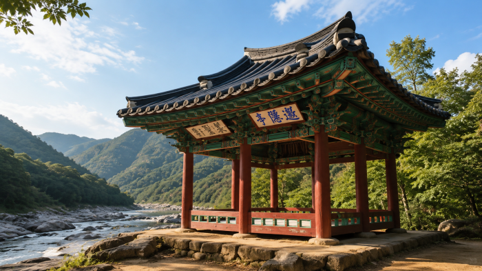 영월 요선정과 주천강 계곡 풍경