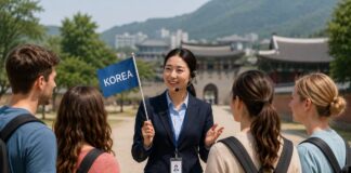 관광통역안내사가 여행상품을 만든다?…관광공사 공모전이 놓친 ‘상품의 기본’ 한국의 전통 관광지에서 외국인 관광객을 안내하는 관광통역안내사