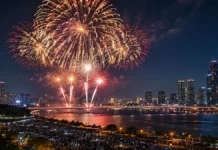 서울세계불꽃축제 2026, 불꽃은 무료인데 ‘명당’은 600만원…100만 인파가 만든 관람경제 한강과 서울 도심 위로 불꽃이 펼쳐지는 서울 불꽃축제 이미지