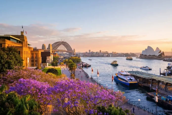 sydney-jacaranda-harbour-featured 시드니 하버와 오페라하우스, 하버 브리지 주변에 핀 연보랏빛 자카란다