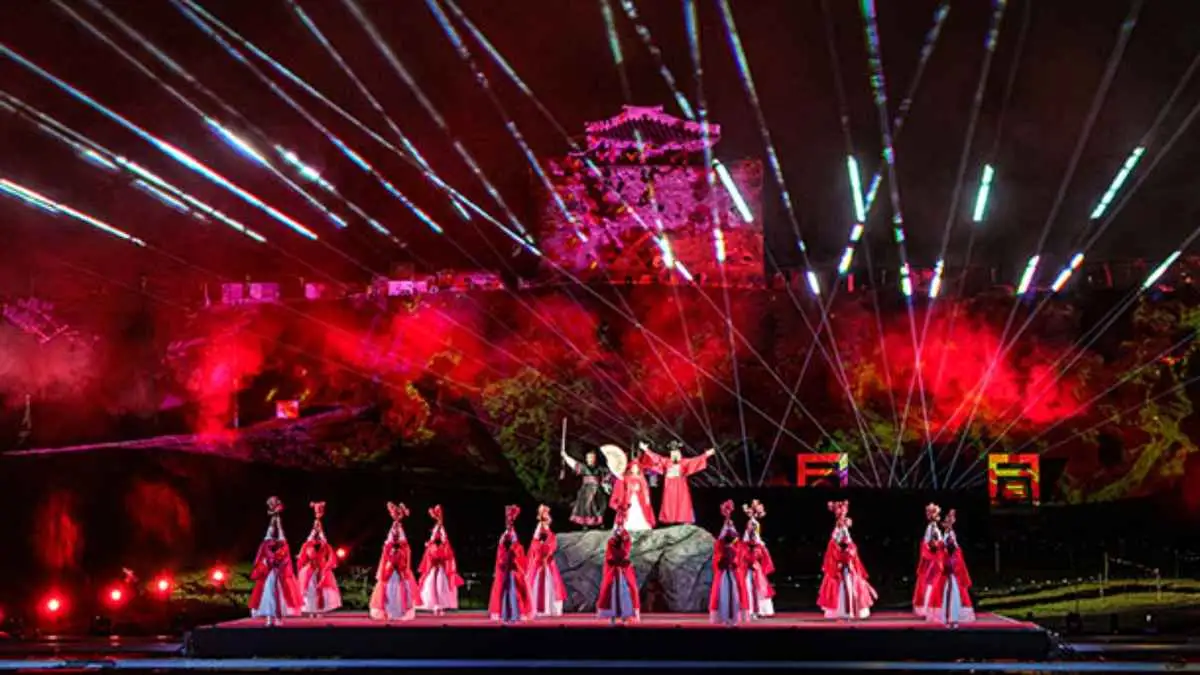 Large-scale historical night performance at the Suwon Hwaseong Cultural Festival