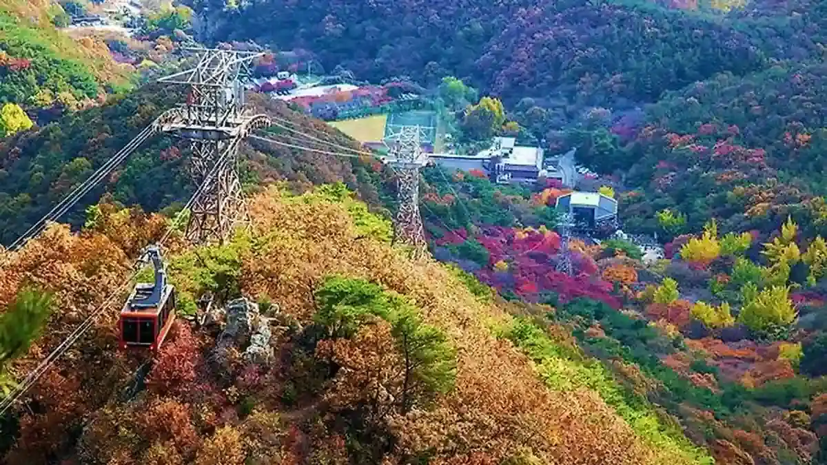 우와 대둔산을 오르는 케이블카